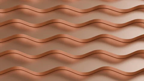 Wavy clay digital background design in warm orange tone with smooth curves Stock Footage 323328543