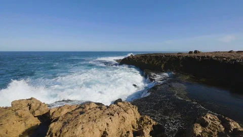 Wavy coast Stock Footage 92415857