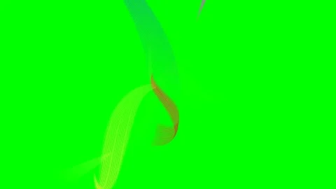 Wavy color lines in middle effect, green screen Stock Footage 289213293