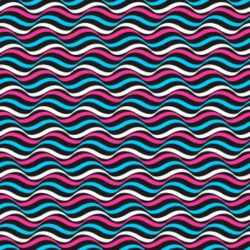 Wavy color pattern - vector repeatable background Illustrazione stock