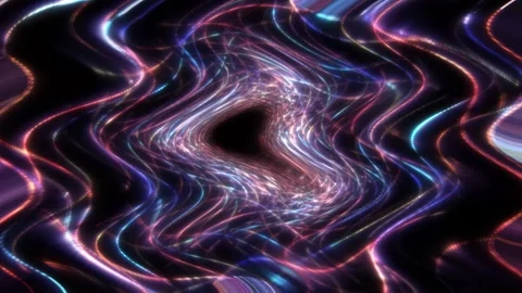 Wavy colored line lights on a black background. Stock Footage 251001104