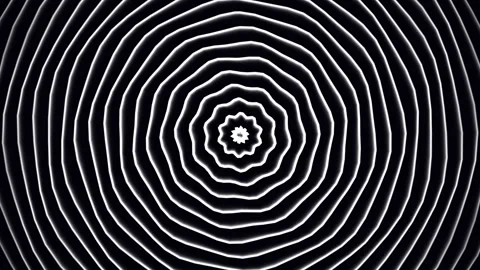 Wavy Concentric Pattern with Pulsing Organic Shapes 4K Stock Footage 337331845