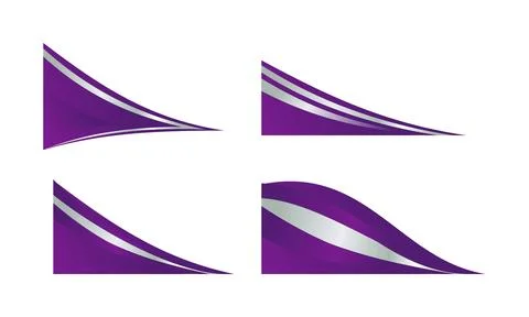 Wavy Corner Banner Elements with Curved Decorative Shapes for Modern Graphi.. Illustrazione stock