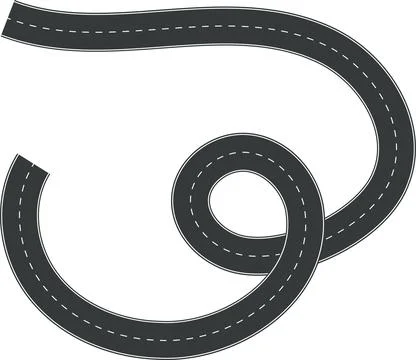 Wavy Curve road. Top view of racetrack. Winding road from top view for game UI Illustrazione stock