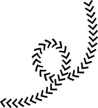 Wavy Curved Arrows Set – Hand Drawn Style Vector Illustration. Stock Illustration