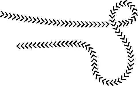 Wavy Curved Arrows Set – Hand Drawn Style Vector Illustration. Stock Illustration