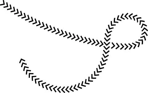 Wavy Curved Arrows Set – Hand Drawn Style Vector Illustration. Stock Illustration