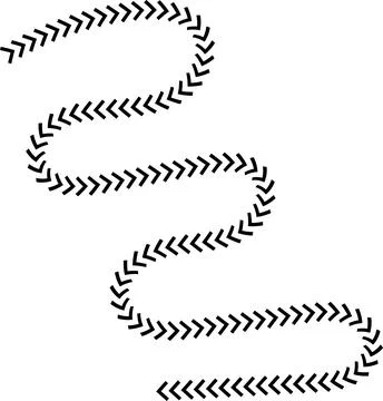Wavy Curved Arrows Set – Hand Drawn Style Vector Illustration. Stock Illustration