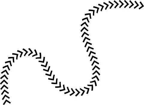 Wavy Curved Arrows Set – Hand Drawn Style Vector Illustration. Stock Illustration
