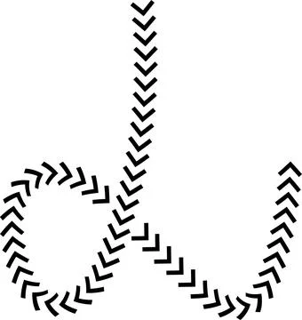 Wavy Curved Arrows Set – Hand Drawn Style Vector Illustration. Stock Illustration