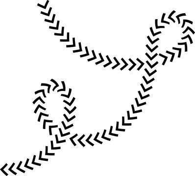 Wavy Curved Arrows Set – Hand Drawn Style Vector Illustration. Stock Illustration