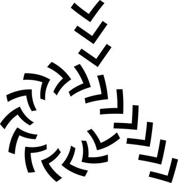 Wavy Curved Arrows Set – Hand Drawn Style Vector Illustration. Stock Illustration