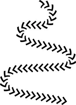 Wavy Curved Arrows Set – Hand Drawn Style Vector Illustration. Stock Illustration
