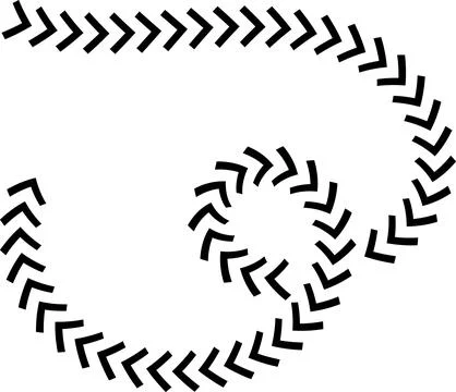 Wavy Curved Arrows Set – Hand Drawn Style Vector Illustration. Stock Illustration