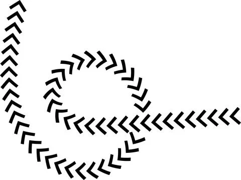 Wavy Curved Arrows Set – Hand Drawn Style Vector Illustration. イラスト素材