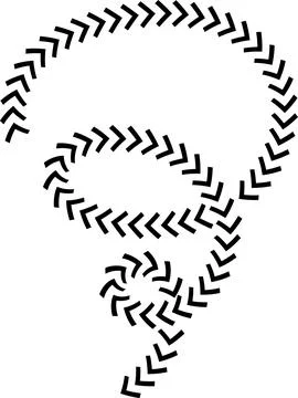 Wavy Curved Arrows Set – Hand Drawn Style Vector Illustration. Stock Illustration