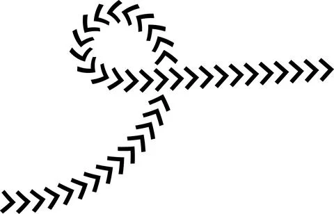 Wavy Curved Arrows Set – Hand Drawn Style Vector Illustration. Stock Illustration