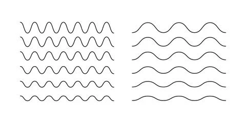 Wavy, curvy lines pattern. Minimalist undulate borders mockup Stock Illustration