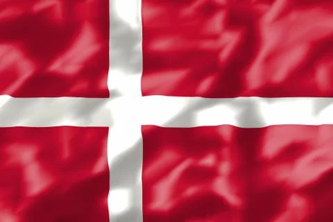 Wavy danish flag Stock Illustration