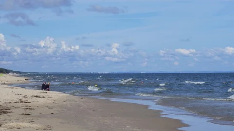 Wavy day on the Baltic coast Stock-Footage 116422040