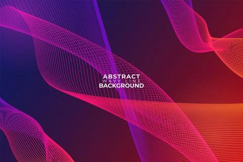 Wavy Diagonal Lane Dynamic Gradient Blue and Orange Abstract Background Stock Illustration