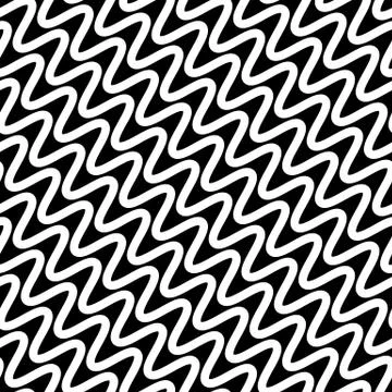 Wavy diagonal parallel lines. seamless, repeatable monochrome pattern Stock Illustration