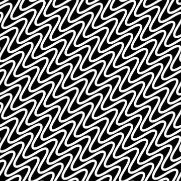Wavy diagonal parallel lines. seamless, repeatable monochrome pattern Stock Illustration