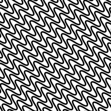 Wavy diagonal parallel lines. seamless, repeatable monochrome pattern Stock Illustration