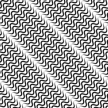 Wavy diagonal parallel lines. seamless, repeatable monochrome pattern Stock Illustration