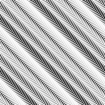 Wavy diagonal parallel lines. seamless, repeatable monochrome pattern Stock Illustration