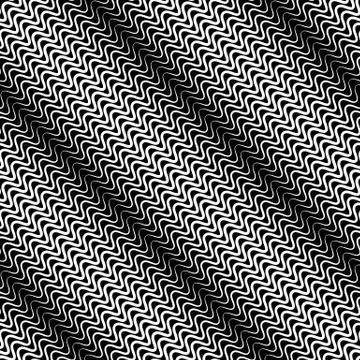 Wavy diagonal parallel lines. seamless, repeatable monochrome pattern Stock Illustration