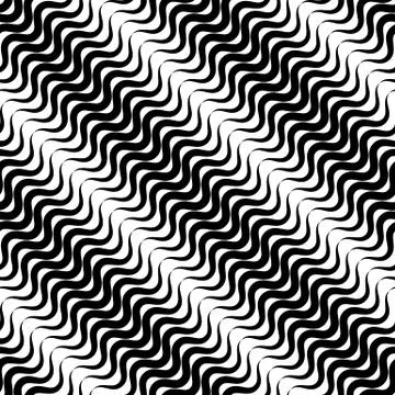 Wavy diagonal parallel lines. seamless, repeatable monochrome pattern Stock Illustration