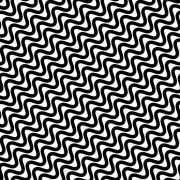 Wavy diagonal parallel lines. seamless, repeatable monochrome pattern Illustrazione stock