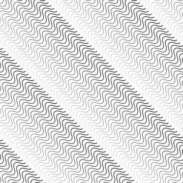 Wavy diagonal parallel lines. seamless, repeatable monochrome pattern 스톡 일러스트