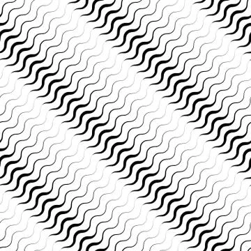 Wavy diagonal parallel lines. seamless, repeatable monochrome pattern Illustrazione stock