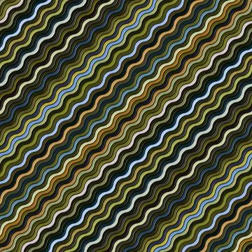 Wavy diagonal stripes seamless pattern in different shades of green and yellow. Stock Illustration