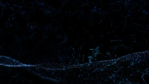 Wavy digital lines dots looping dark backgrounds Stock-Footage 334082989