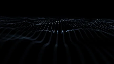 Wavy digital network lines seamless loop on black back Stock-Footage 323964600