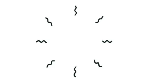 Wavy doodle accent lines in a circle, loopable hand drawn animation Stock Footage 244944779