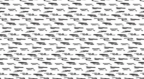Wavy doodle seamless pattern. Bold ink lines ornament. Hand Stock Illustration