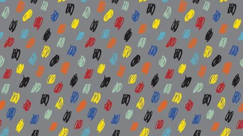 Wavy doodle seamless pattern. Bold ink lines ornament. Hand Stock Illustration