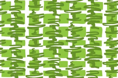 Wavy doodle seamless pattern. Bold ink lines ornament. Hand Stock Illustration