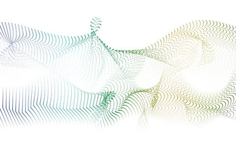 Wavy dotted lines background. Pattern of dots, dotted lines, circles of diffe Illustrazione stock