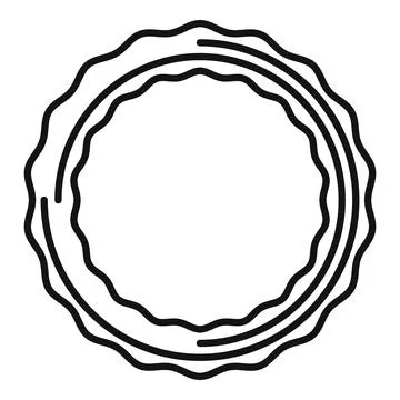 Wavy double circle forming an abstract decorative frame Stock Illustration