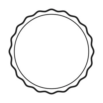 Wavy Double Line Circle Frame Elegant Vector Illustration Ilustração Stock