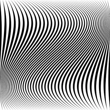 Wavy dynamic irregular lines monochrome pattern. Stock Illustration