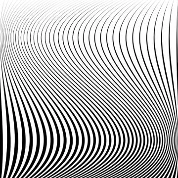 Wavy dynamic irregular lines monochrome pattern. イラスト素材