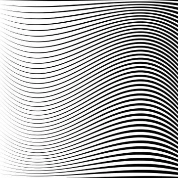 Wavy dynamic irregular lines monochrome pattern. Stockillustratie