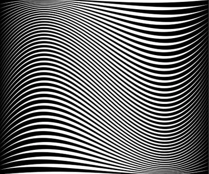 Wavy dynamic irregular lines monochrome pattern. Stock Illustration