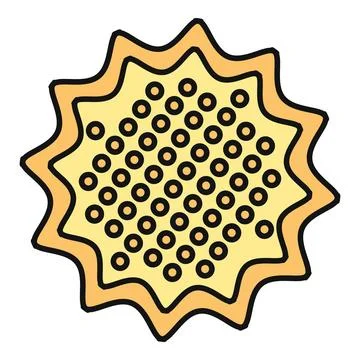 Wavy edge cracker biscuit snack food illustration Stock Illustration